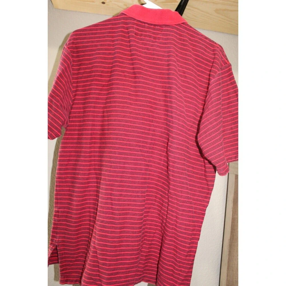 Polo Sport Ralph Lauren Vintage Red Blue Striped Polo Shirt Men's Large